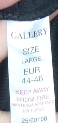 Womens UK Size L Gallery Black Basic Blouse