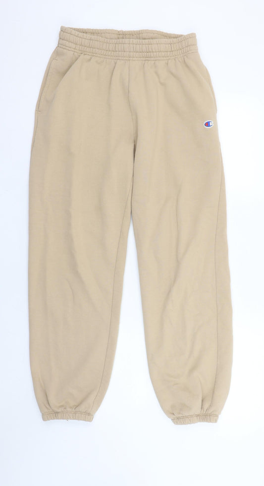 Womens UK Size M Champion Relaxed Fit Sweatpants Beige Trousers
