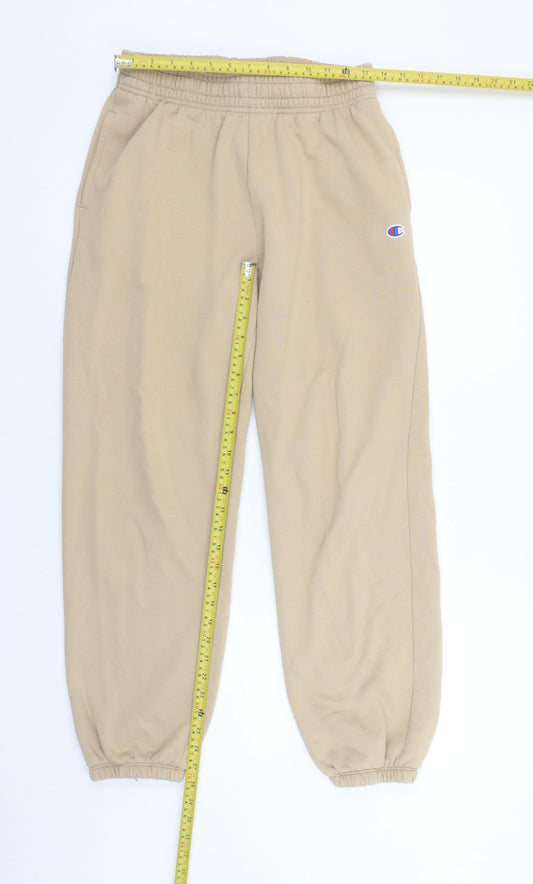 Womens UK Size M Champion Relaxed Fit Sweatpants Beige Trousers