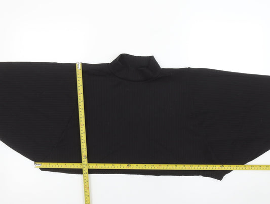 Womens UK Size 8 Boohoo Black Cropped T-Shirt