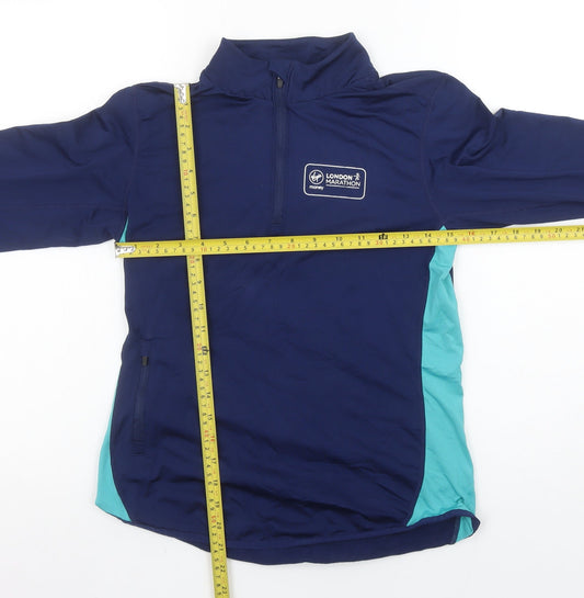 London Marathon Events Women's Blue Small 1/4 Zip Long Sleeve Running Top