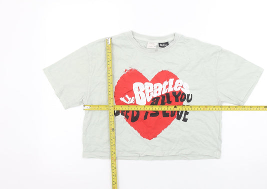 Girls UK Size 11-12 Years Zara Grey Cropped T-Shirt