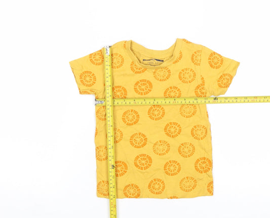 Next Unisex Baby Yellow Cotton T-Shirt 18-24 Months Short Sleeve Summer