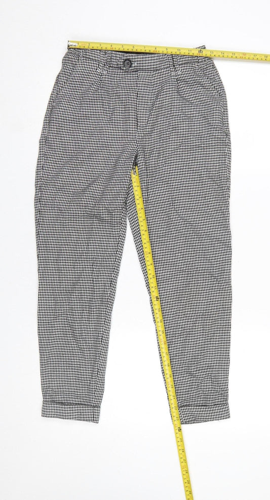 Womens UK Size XS Bershka Slim Fit Casual Workwear Black Trousers