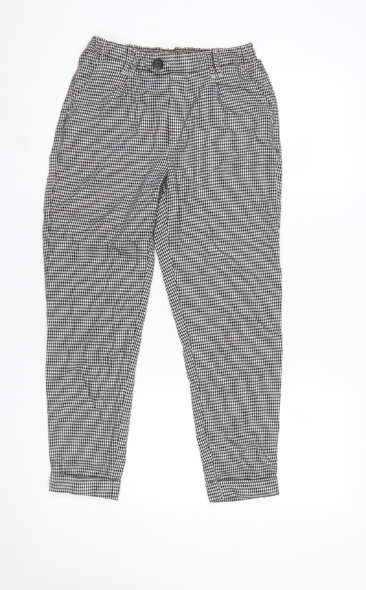 Womens UK Size XS Bershka Slim Fit Casual Workwear Black Trousers