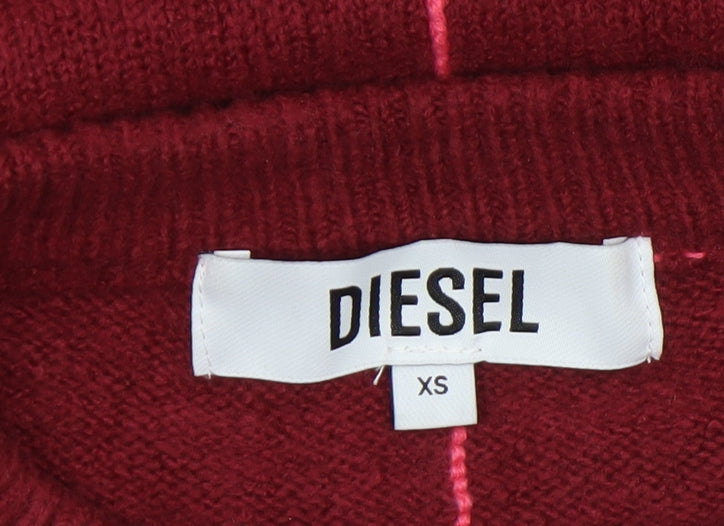 Womens UK Size XS Diesel Red Pullover Jumper