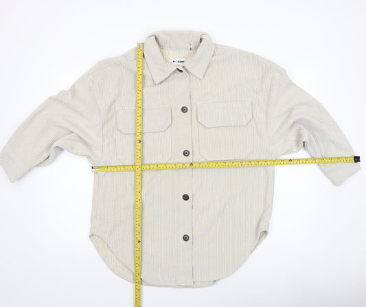 Womens UK Size S CISONO Beige Shirt Jacket
