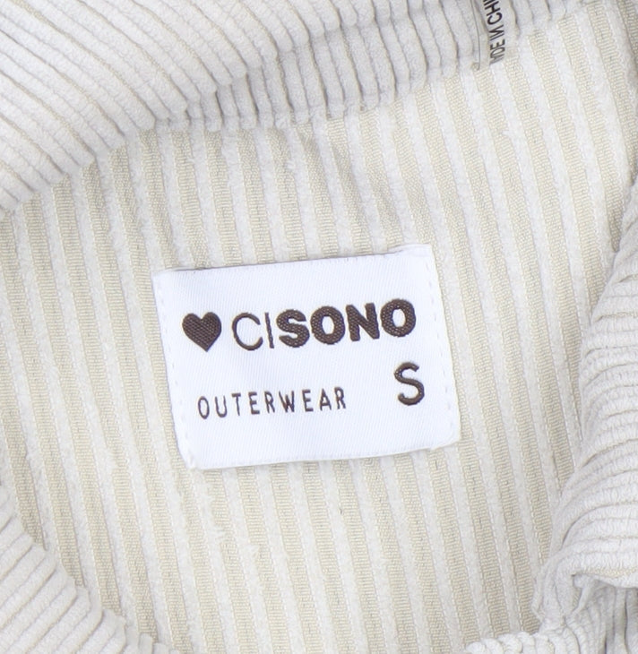 Womens UK Size S CISONO Beige Shirt Jacket