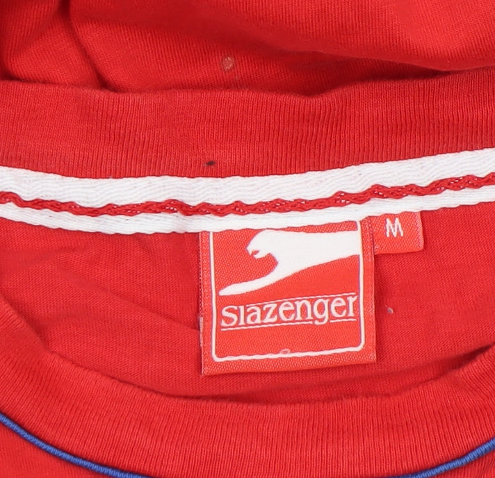 Slazenger Men's Red Cotton Sleeveless Casual Sports Top M