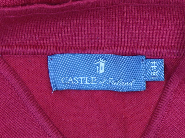 Womens UK Size 18 Castle of Ireland Red Pullover Jumper