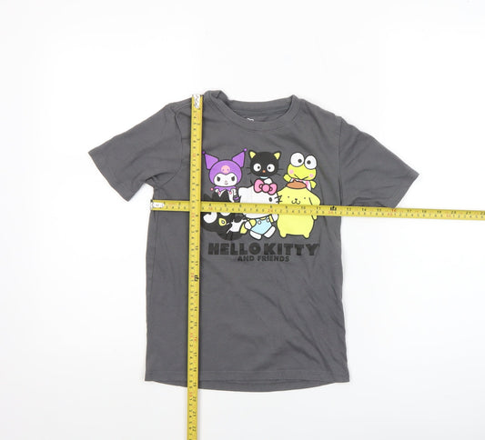 Girls UK Size 6-7 Years Sanrio Grey Basic T-Shirt