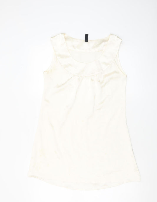 Womens UK Size M Only Ivory Basic Tank