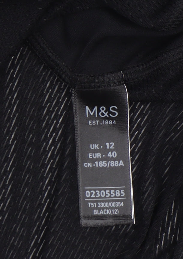 Womens UK Size 12 Marks and Spencer Black Full Zip Hoodie
