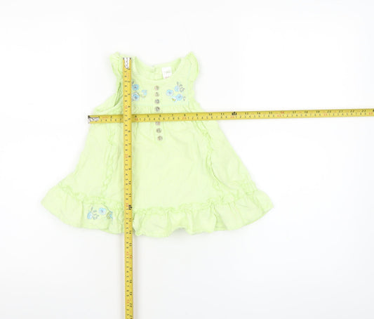 Next Unisex Baby Green Floral Embroidered A-Line Dress 0-3 Months