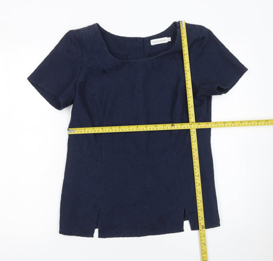 Womens UK Size 12 Paraphrase Blue Basic Blouse