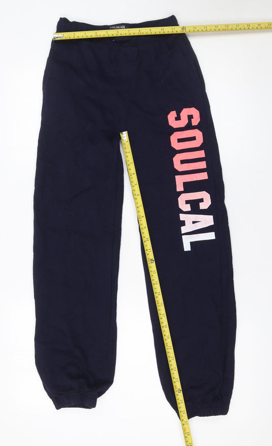 Girls UK Size 13-14 Years SoulCal & Co Regular Fit Jogger Blue Trousers