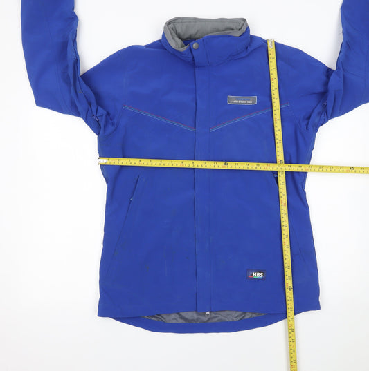 HBS Men's Blue Softshell Waterproof Jacket L Windproof Sportswear