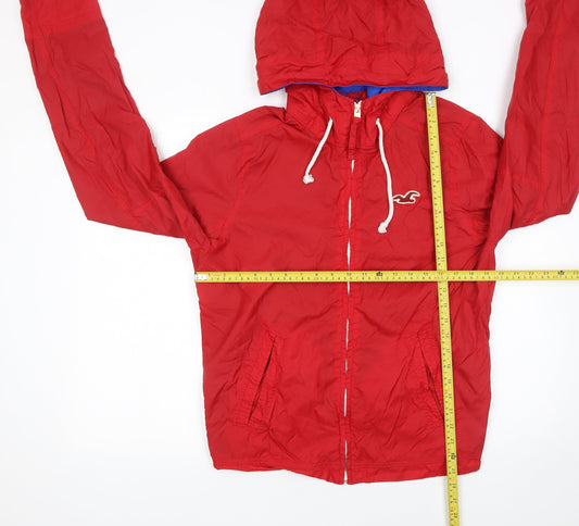 Womens UK Size L Hollister Red Windbreaker Coat