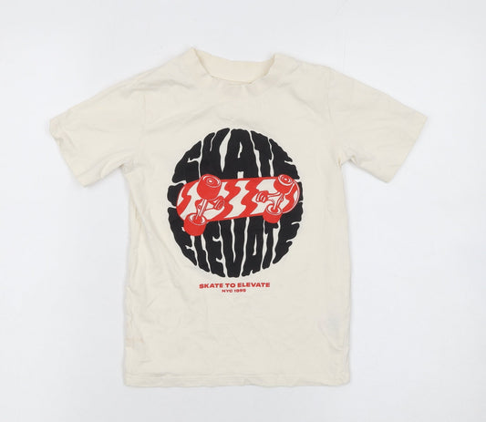 Boys UK Size 5-6 Years Dunnes Stores Beige Basic T-Shirt