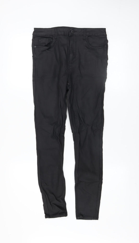 Womens UK Size 12 New Look Slim Fit Casual Workwear Black Trousers