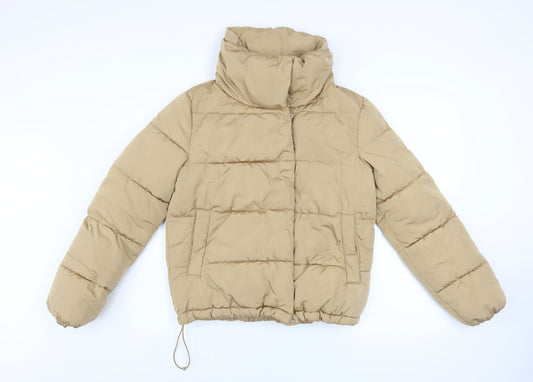 Womens UK Size S Stradivarius Beige Puffer Jacket