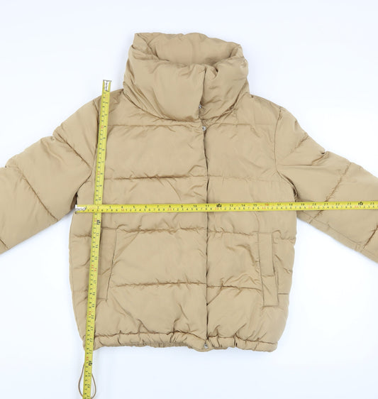 Womens UK Size S Stradivarius Beige Puffer Jacket