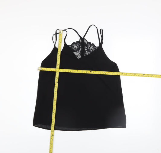 Womens UK Size 10 New Look Black Camisole Tank