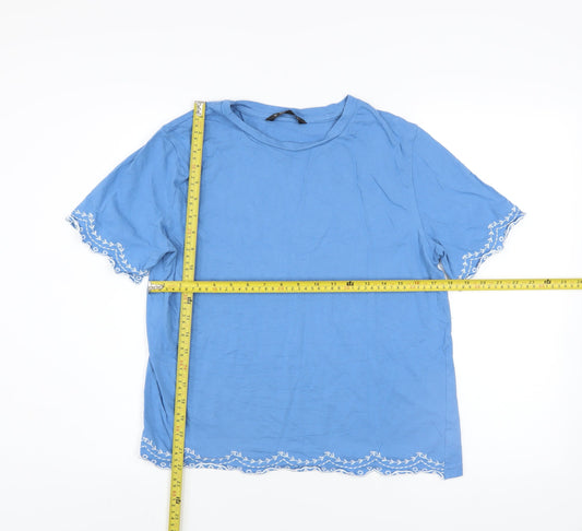 Womens UK Size 14 Dunnes Stores Blue Basic T-Shirt
