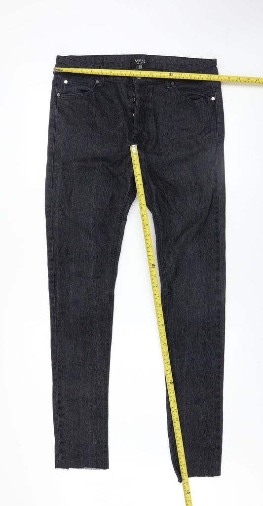 Mens UK Size 34 boohooMAN Slim Fit Skinny Blue Jeans