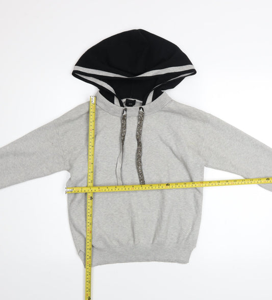 Womens UK Size 6 River Island Grey Pullover Hoodie
