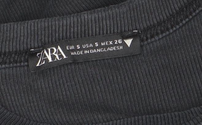 Womens UK Size S Zara Black Basic T-Shirt