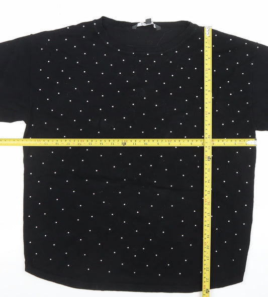 Womens UK Size 18 Bonmarche Black Basic T-Shirt