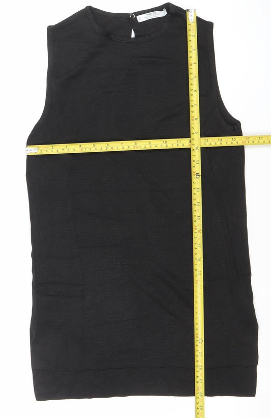 Womens UK Size XS Mango Black Basic Blouse