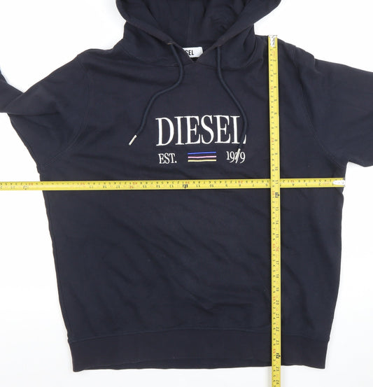Womens UK Size M Diesel Black Pullover Hoodie