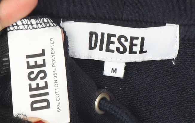 Womens UK Size M Diesel Black Pullover Hoodie