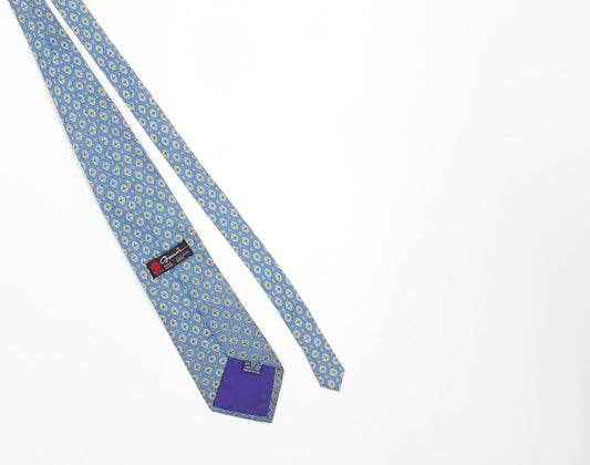 Cgosun Men's Blue Geometric 100% Silk Tie - Excellent Condition
