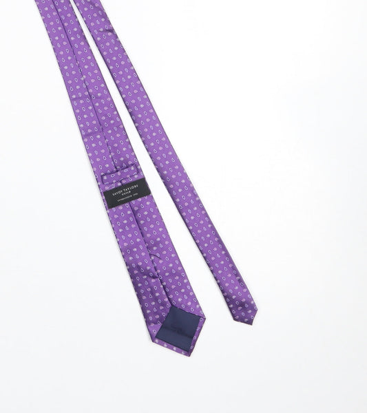 Mens Savoy Taylors Guild Purple Paisley 100% Silk Designer Tie