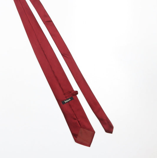 Mens Tie Rack Red 100% Silk Slim Tie