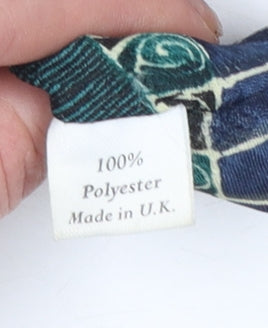 Mens Burton Menswear Blue Geometric 100% Polyester Pointed Tie