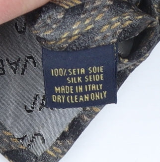 Mens Jaeger Grey Geometric 100% Silk Designer Tie