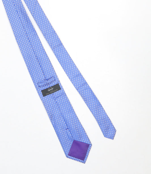 Mens Paul Costelloe Blue Geometric 100% Silk Slim Tie