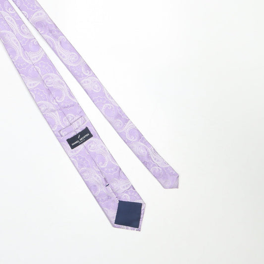 Mens Daniel Hechter Purple Paisley 100% Silk Slim Tie