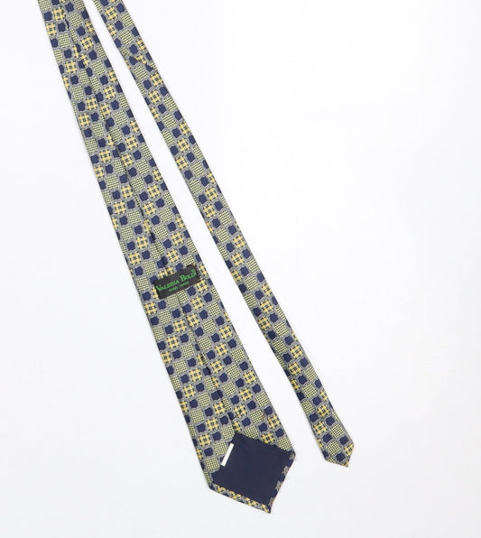 Mens Valeria Boldi Blue Geometric 100% Silk Designer Tie
