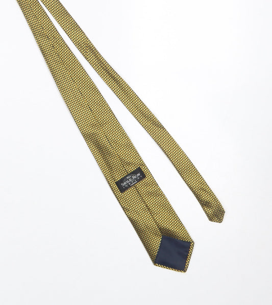 Mens The Savile Row Company Gold Geometric 100% Silk Designer Tie