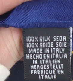 Mens Carlo Colombo Blue Striped 100% Silk Slim Tie