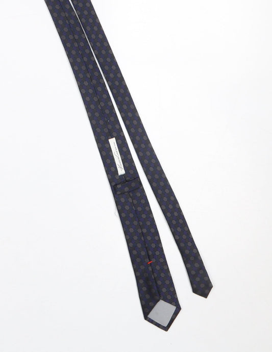 Mens Kenneth Cole Blue Polka Dot 100% Silk Slim Tie