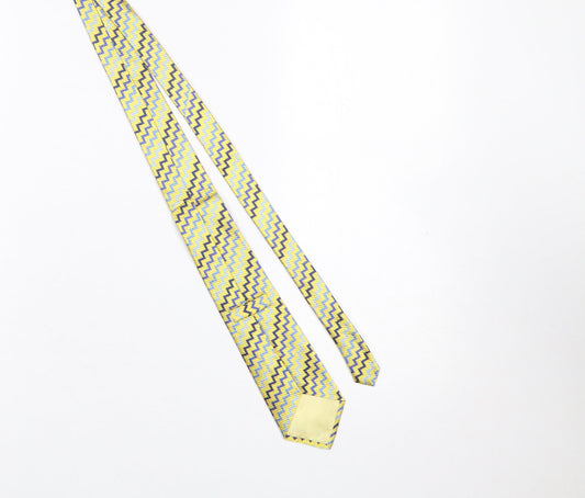 Mens Turnbull & Asser Yellow Geometric 100% Silk Designer Tie