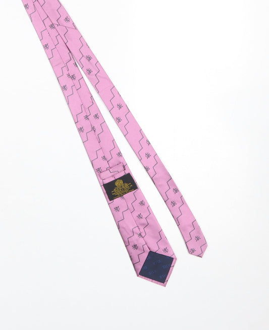 Mens Toye Kenning & Spencer Pink Geometric 50% Silk 50% Polyester Designer Tie