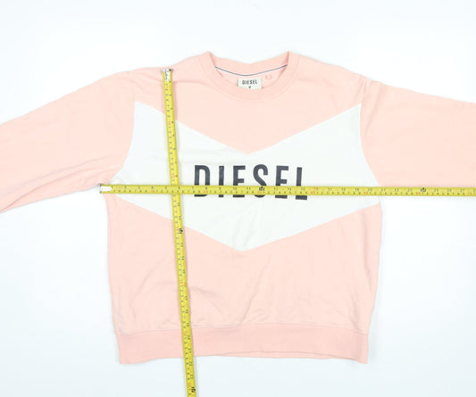 Womens UK Size M Diesel Pink Pullover Sweatshirt