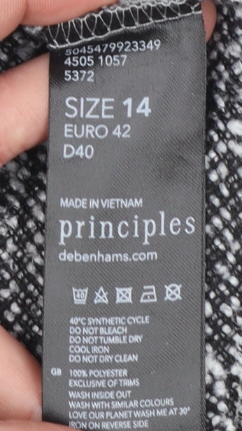 Principles Women's Grey Size 14 Long Sleeve Knit Open Cardigan